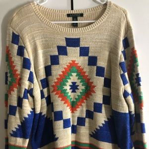 Lauren Ralph Lauren - Printed Crop Sweater - XL